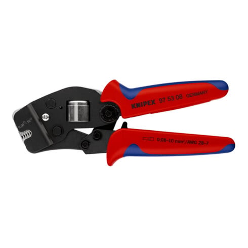 Pinces à sertir auto-ajustables pour embouts de câble, introduction frontale Knipex