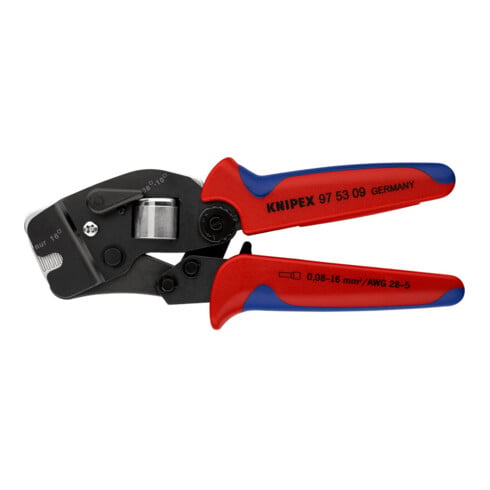 Pinces à sertir auto-ajustables pour embouts de câble, introduction frontale Knipex