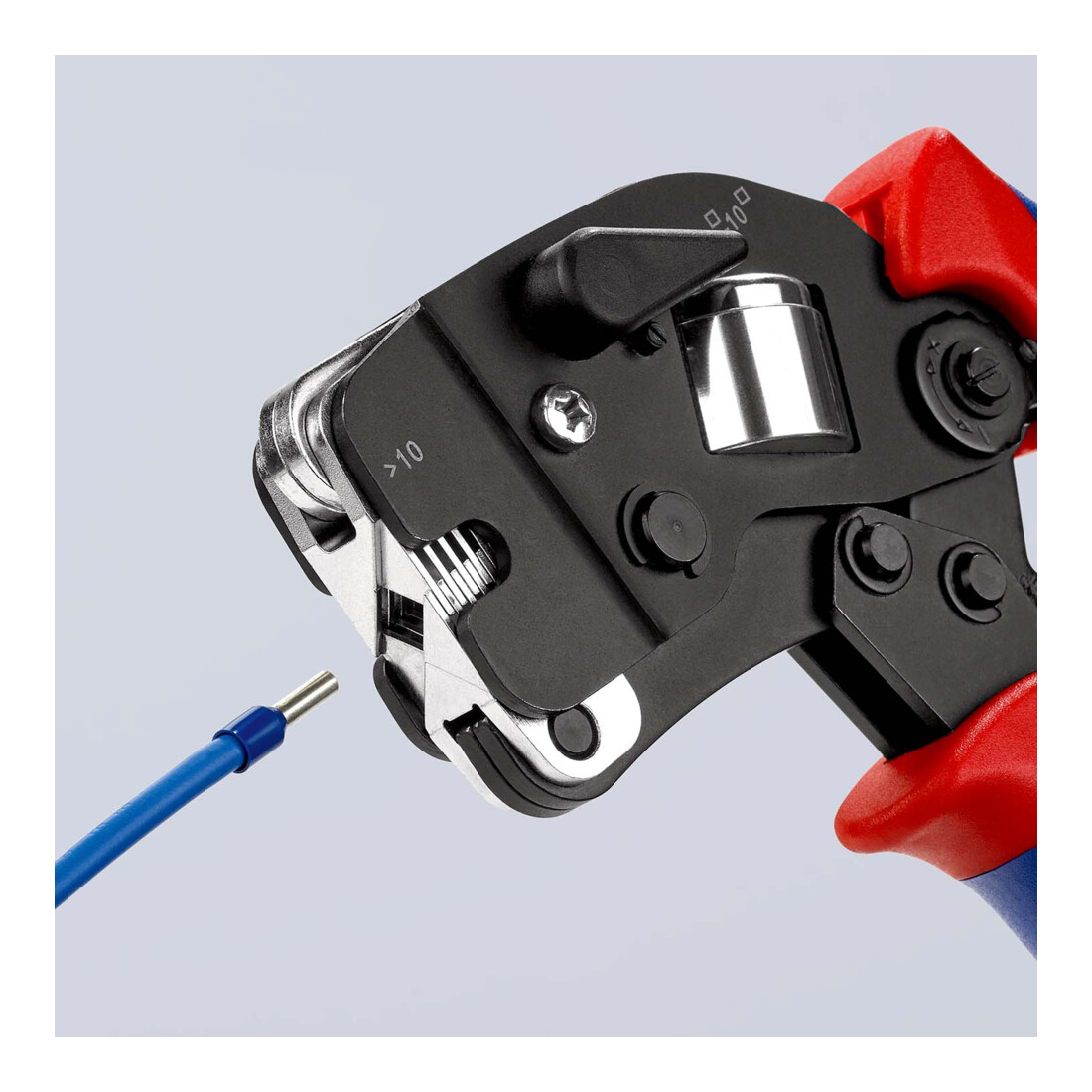 Pinces à sertir auto-ajustables pour embouts de câble, introduction frontale Knipex