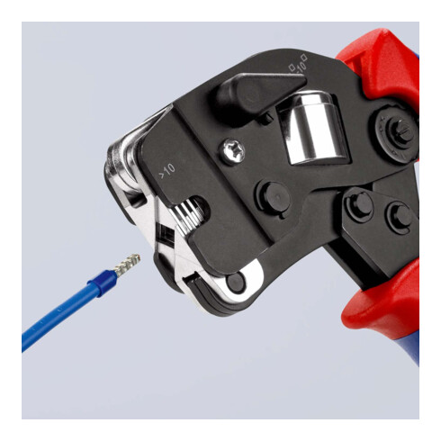 Pinces à sertir auto-ajustables pour embouts de câble, introduction frontale Knipex