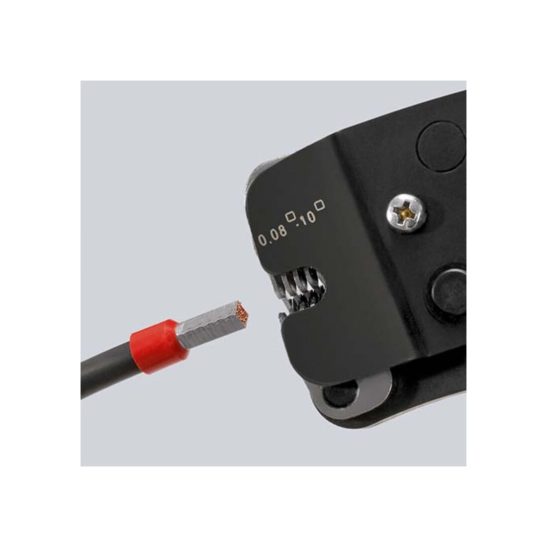 Pinces à sertir auto-ajustables pour embouts de câble, introduction frontale Knipex