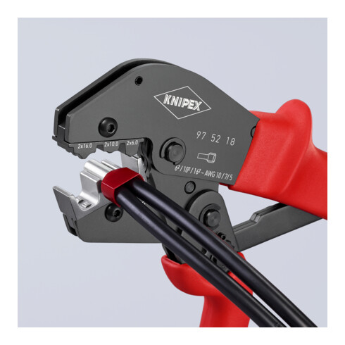 Pinces à sertir, également pour prise à deux mains Knipex