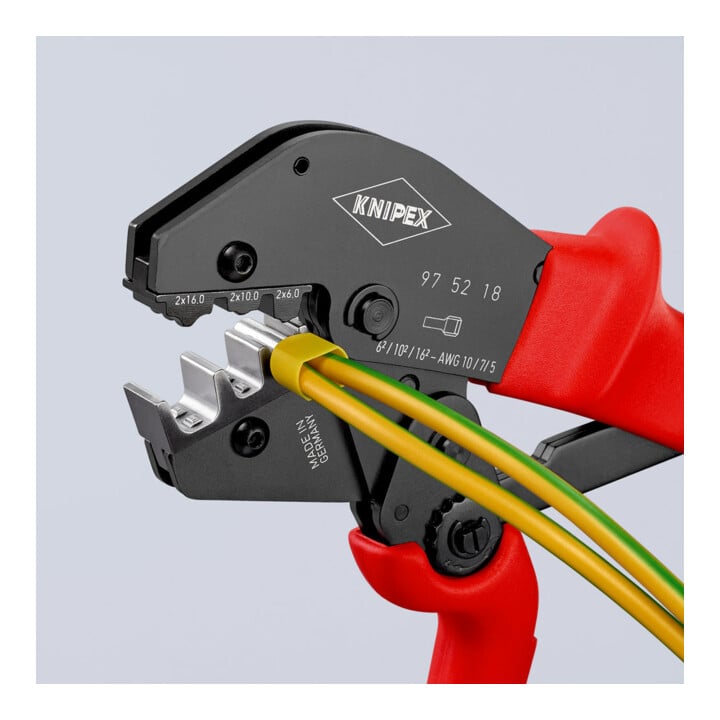 Pinces à sertir, également pour prise à deux mains Knipex
