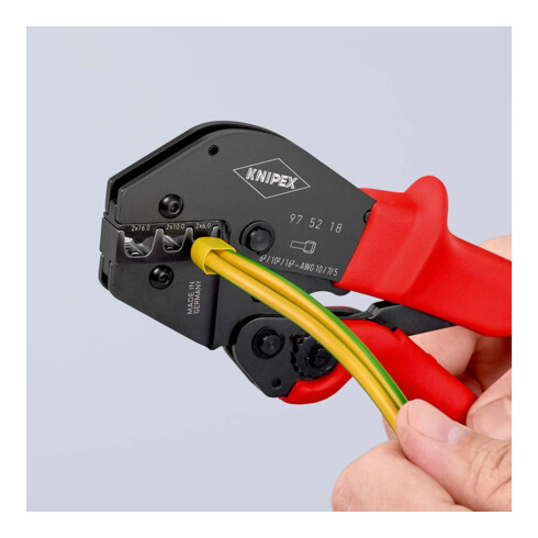Pinces à sertir, également pour prise à deux mains Knipex