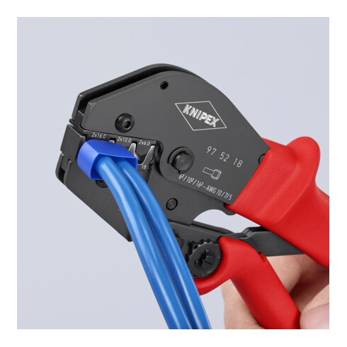 Pinces à sertir, également pour prise à deux mains Knipex
