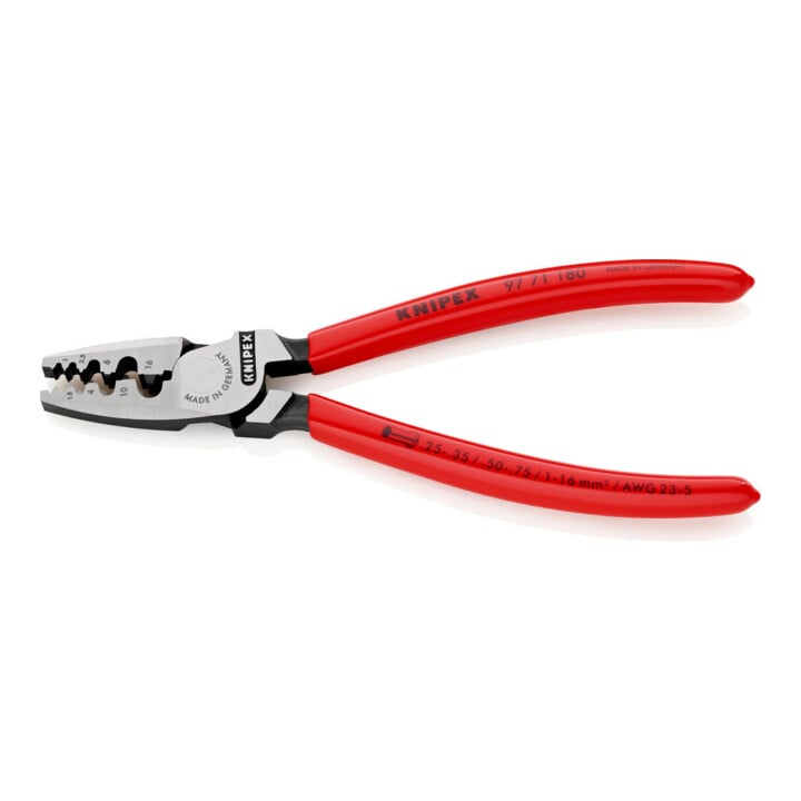 Pinces à sertir pour cosses, Avec sertissage à ergot Knipex