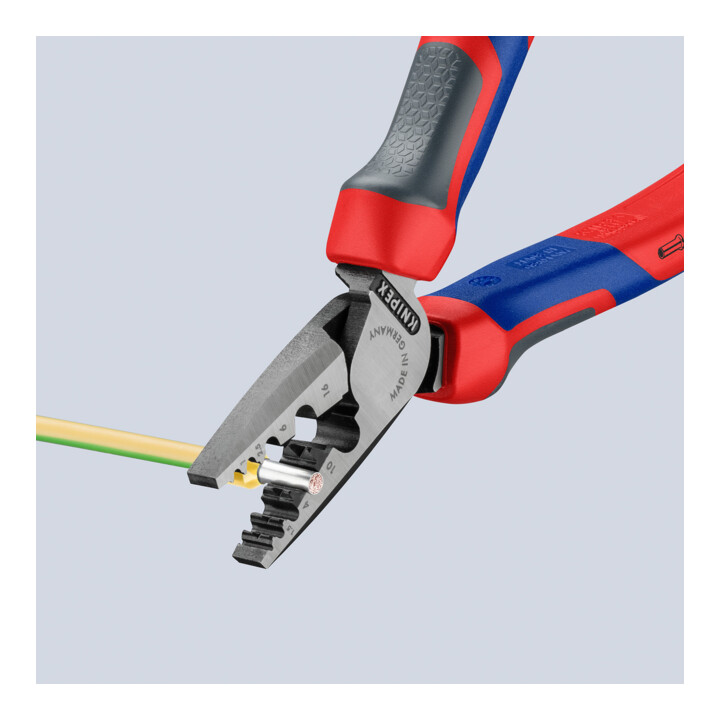 Pinces à sertir pour cosses, Avec sertissage à ergot Knipex