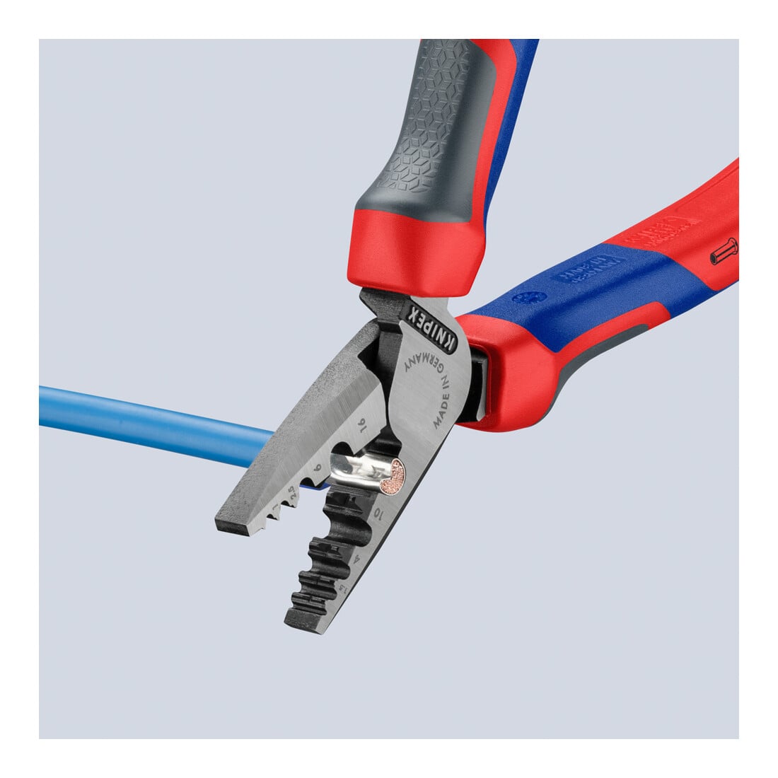 Pinces à sertir pour cosses, Avec sertissage à ergot Knipex