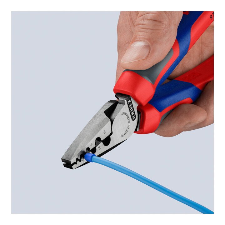Pinces à sertir pour cosses, Avec sertissage à ergot Knipex