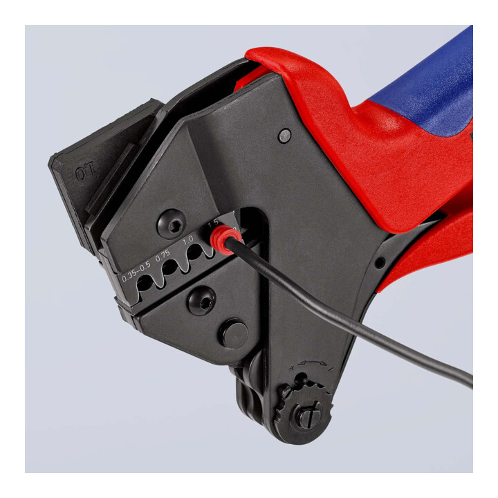 Pinces à sertir universelles, pour matrices de sertissage interchangeables Knipex