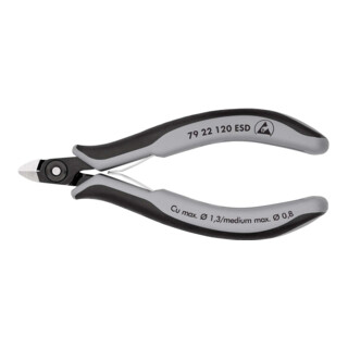 Pinces coupantes de côté de précision pour l'électronique ESD Knipex