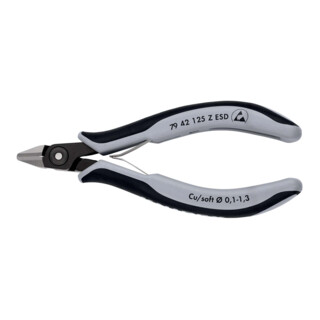 Pinces coupantes de côté de précision pour l'électronique ESD Knipex