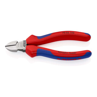 Coupe-côtés Knipex atramentisé noir atramentisé poli avec manchons multi-composants