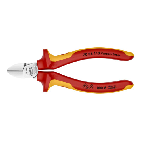 Les pinces coupantes latérales Knipex testées par le VDE