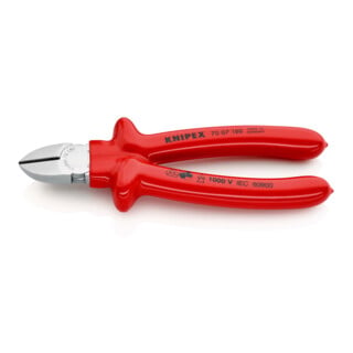 Cisailles latérales chromées 180mm isolées par trempage Knipex gauche