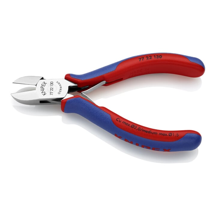 Pinces coupantes de côté pour l’électronique, Avec charnière entrepassée Knipex