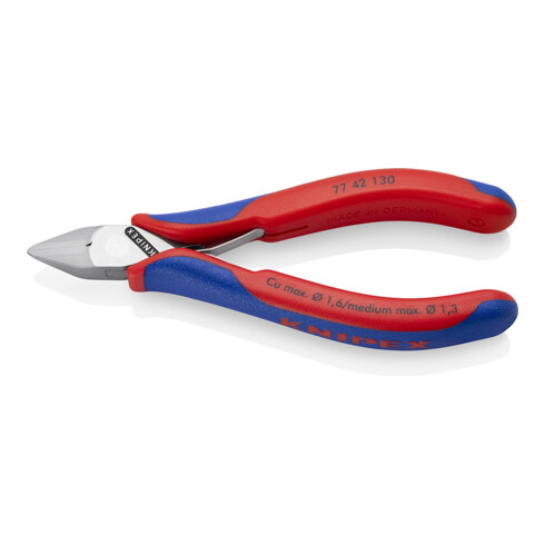 Pinces coupantes de côté pour l’électronique, Avec charnière entrepassée Knipex