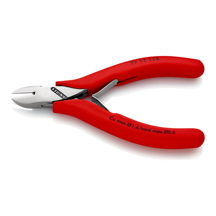 Pinces coupantes de côté pour l’électronique, Avec charnière entrepassée Knipex