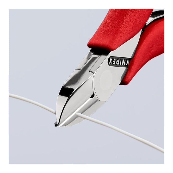 Pinces coupantes de côté pour l’électronique, Avec charnière entrepassée Knipex