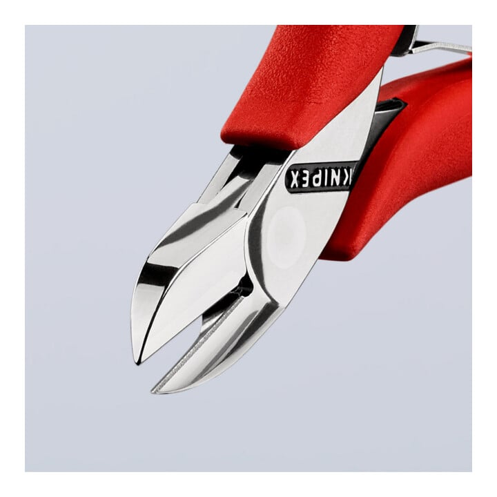 Pinces coupantes de côté pour l’électronique, Avec charnière entrepassée Knipex