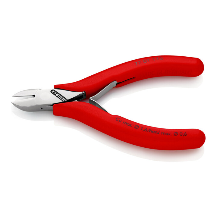 Pinces coupantes de côté pour l’électronique, Avec charnière entrepassée Knipex