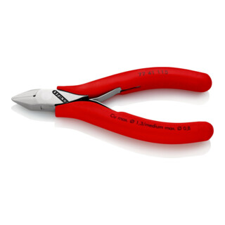 Pinces coupantes de côté pour l’électronique, Avec charnière entrepassée Knipex