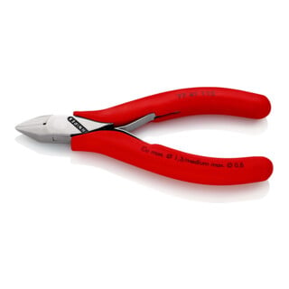 Pinces coupantes de côté pour l’électronique, Avec charnière entrepassée Knipex