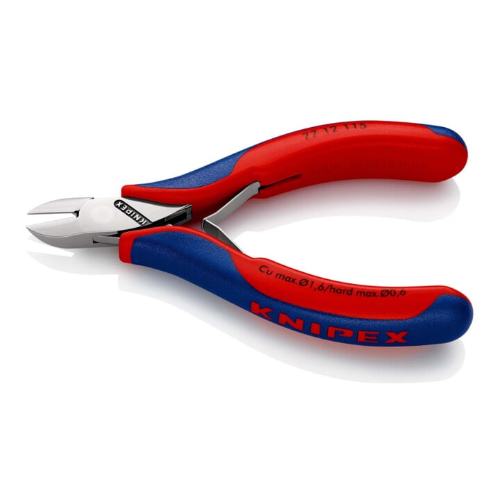 Pinces coupantes de côté pour l’électronique, Avec charnière entrepassée Knipex