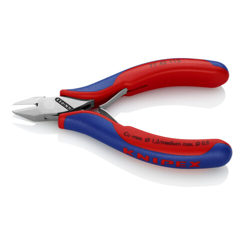 Pinces coupantes de côté pour l’électronique, Avec charnière entrepassée Knipex