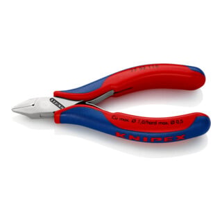 Pinces coupantes de côté pour l’électronique, Avec charnière entrepassée Knipex