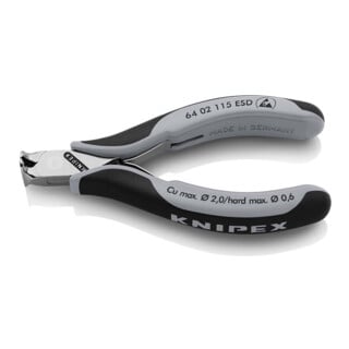 Pinces coupantes de devant pour l'électronique ESD Knipex
