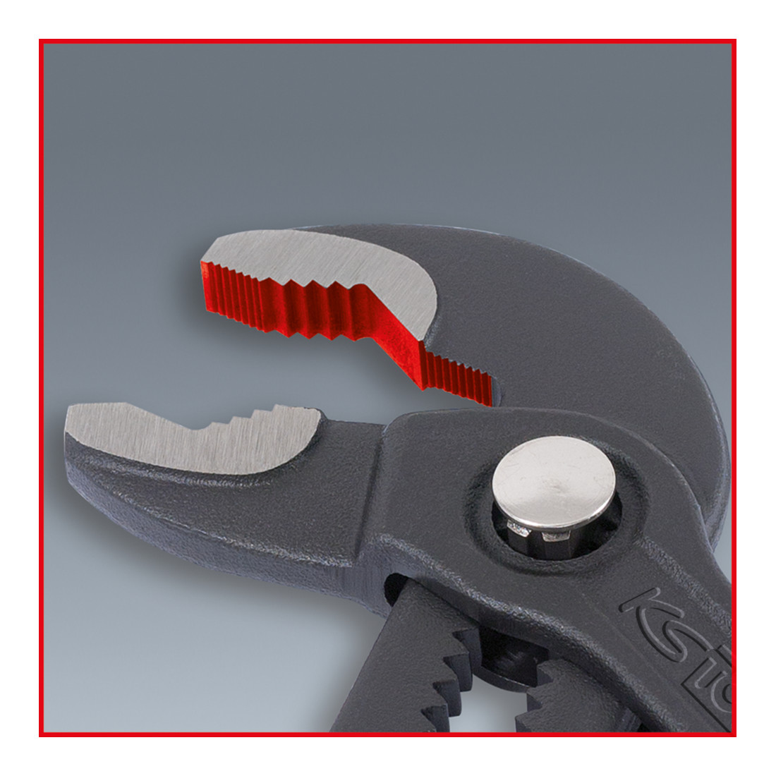 Pince à pompe à eau KS Tools avec réglage par bouton-poussoir
