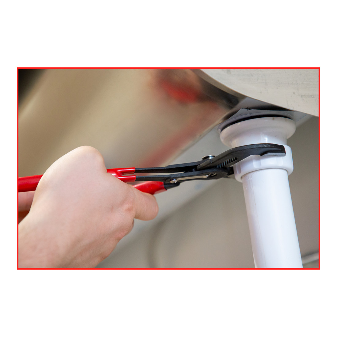 Pince à pompe à eau KS Tools avec réglage par bouton-poussoir