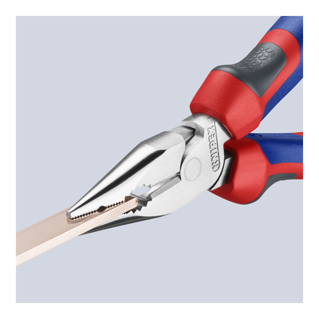 Pince à bec long multi-comp. gaine chromée VDE KNIPEX