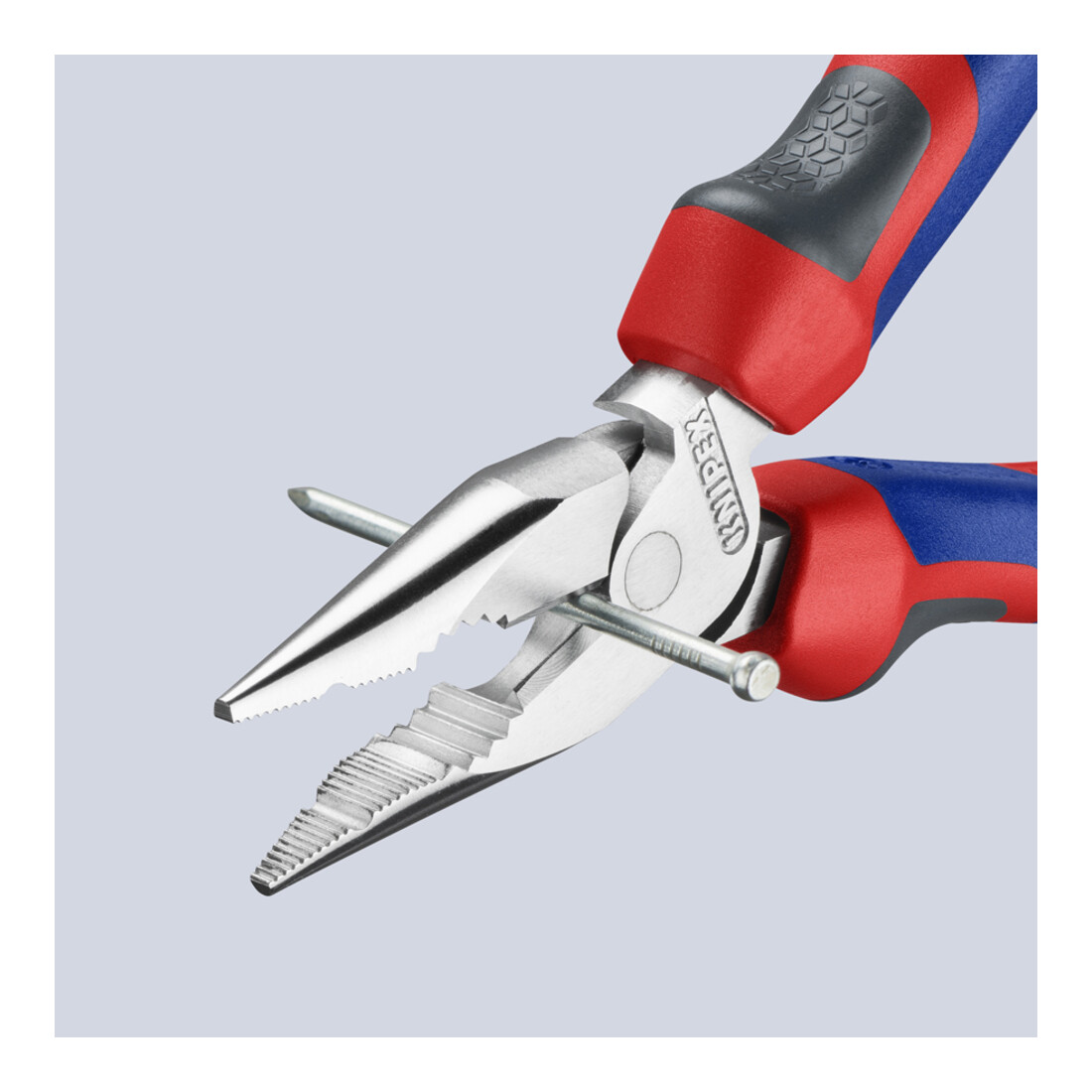Pince à bec long multi-comp. gaine chromée VDE KNIPEX
