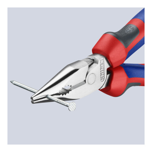 Pince à bec long multi-comp. gaine chromée VDE KNIPEX