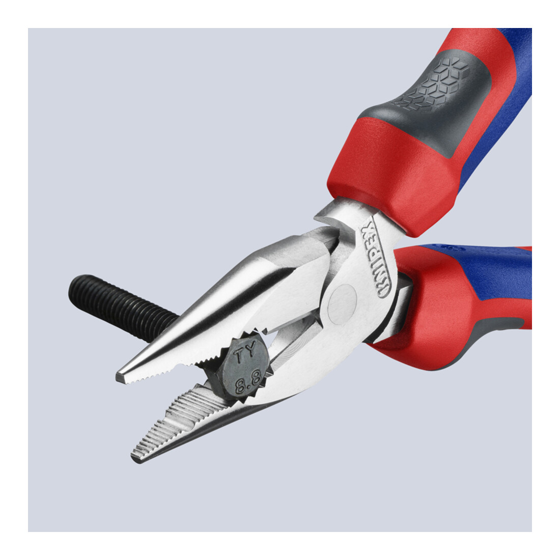 Pince à bec long multi-comp. gaine chromée VDE KNIPEX
