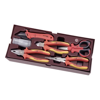 Pinces VDE Kraftwerk + plateau d'outils coupants 6 pièces