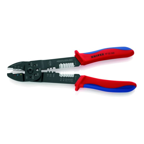 KNIPEX Pinza per capicorda laccata nera con manicotti multicomponente 240mm, capacità 0,5-6mm²