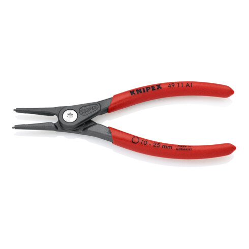KNIPEX Pinza di precisione per anelli di sicurezza esterni su alberi, bonderizzata grigia