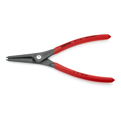 KNIPEX Pinza di precisione per anelli di sicurezza esterni su alberi, bonderizzata grigia