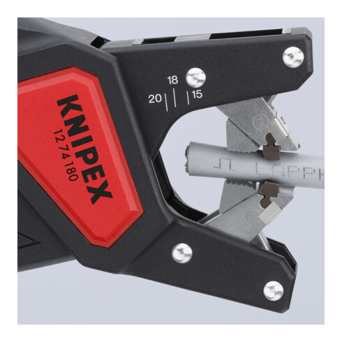 KNIPEX Pinza spelacavi automatica 12 74 180 SB, 175mm