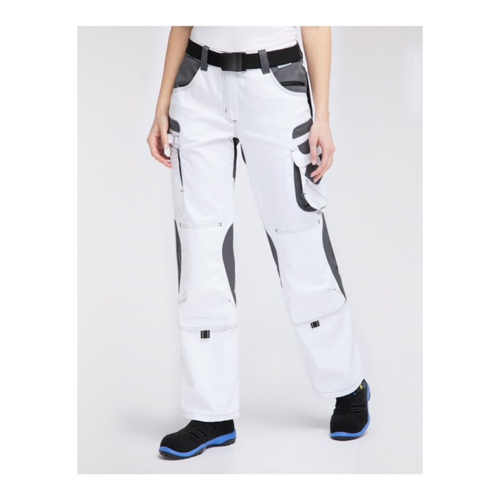 Pionier Bundhose Damen TOOLS, 285 g/m², weiß/grau, Gr. 28