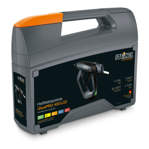 Pistolet à colle chaude GluePRO 400 LCD KF pouvoir adhésif 25 g/min 2min 11mm