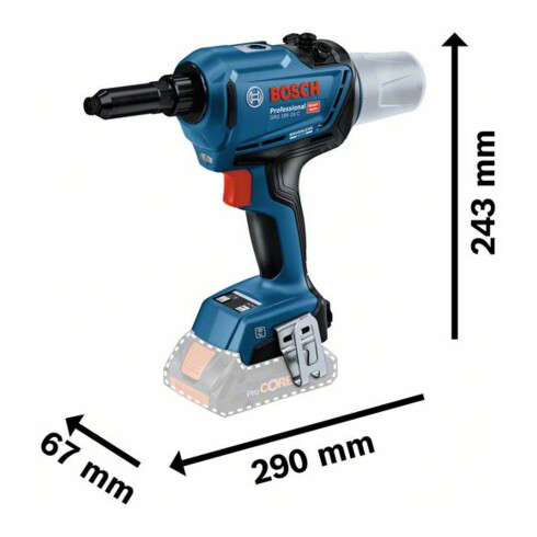 Pistolet à riveter sans fil GRG 18V-16 C Bosch : 2 batteries ProCORE18V 4,0Ah, L-BOXX