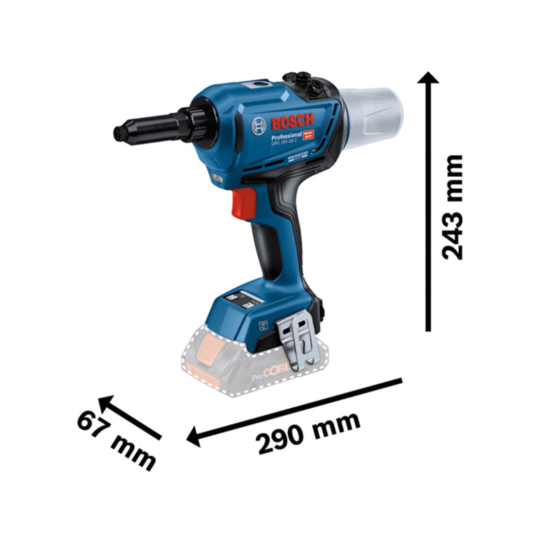 Pistolet à riveter sans fil GRG 18V-16 C Bosch en L-BOXX