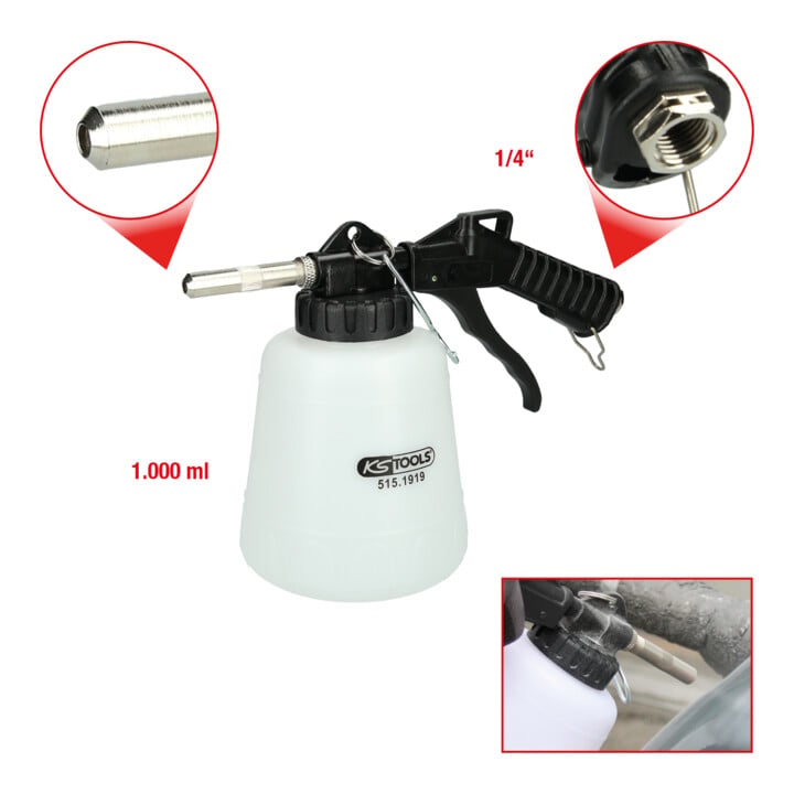Pistolet de nettoyage à air comprimé à soude, 1000 ml