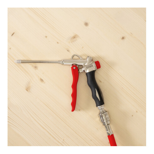 Pistolet de soufflage STIER avec buse remplaçable et FlowControl
