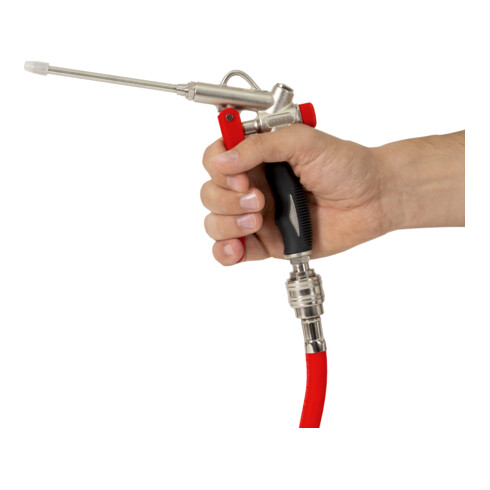 Pistolet de soufflage STIER avec buse remplaçable et FlowControl