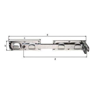 Pivotement de porte double G/D utilisable 430x70x180x180x333mm Trou-D.5mm 12 GAH